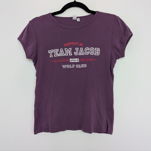 Y2K Twilight Team Jacob Short Sleeve Baby Tee Sz Ladies L/S - Picture 1 of 16